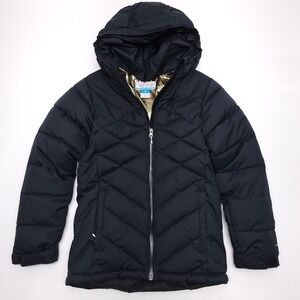 Columbia Omni Heat Infinity Puffer Jacket Girls M Outgrown Black Hooded